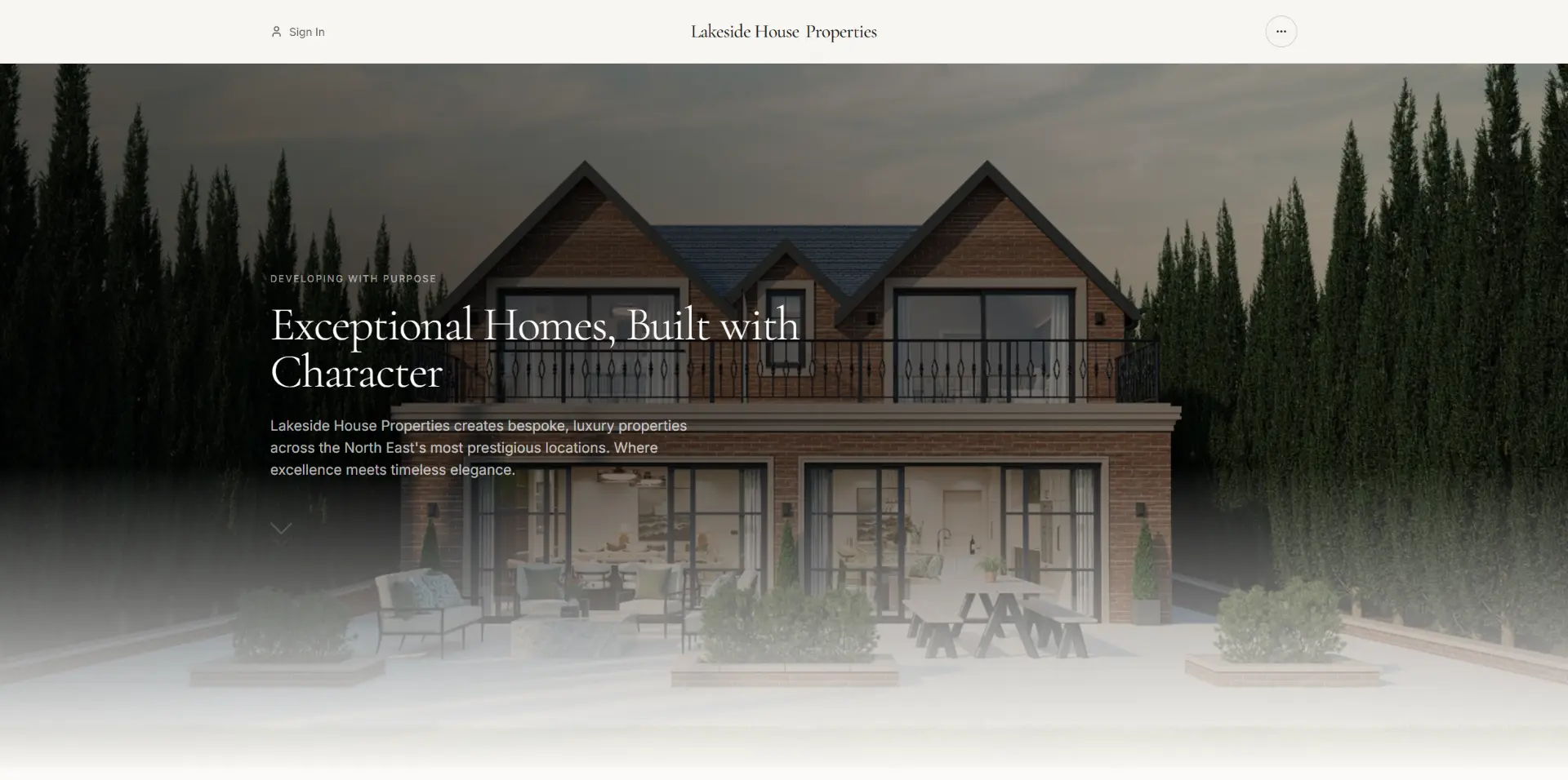 Lakeside House Properties website hero